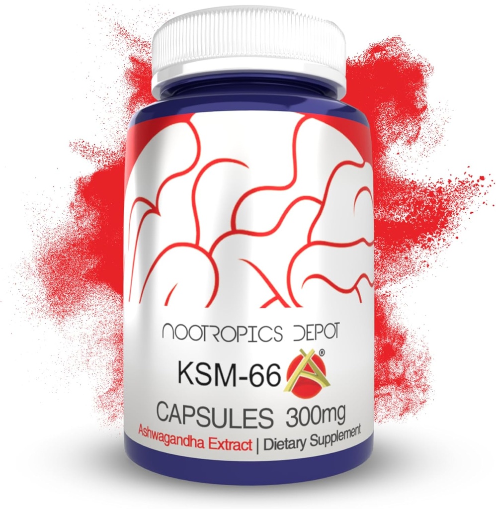 Nootropics Depot KSM-66 Ashwagandha カプセル | 300mg | 90 カウント | withania somnifera エキス | Ayurvedic Herb | アダプトゲン サプリメント | リラックスを促進する*