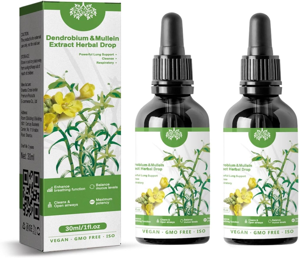 Dendrobium及びMulleinのエキスの草は強力な肺サポート、Dendrobium及びMulleinのエキスの草の低下、草の心配のEsence (2pcs)を低下させます