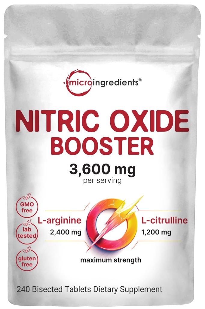 ニトリクト酸化物は男性と女性のためのサプリメント 3,600mg, 240 ビスケット錠 | 80 便益 | L-アルギニンと最大の強度ニトリク酸化物ブースター & L-シトルリン | 筋肉, 循環 & 心臓の健康サポート