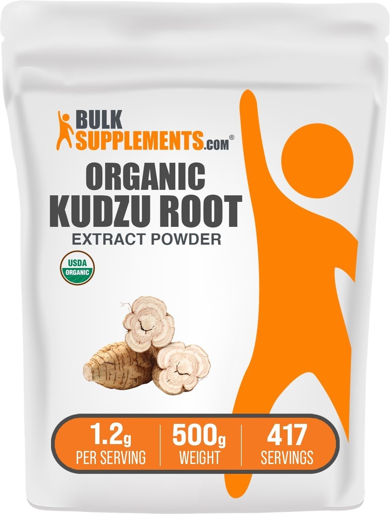 BulkSupplements.comオーガニックKudzu Rootエキスパウダー - Kudzu Rootサプリメント、ハーブサプリメント - Gluten無料、給食あたり1.2g、500g(1.1ポンド)(パッケージ1)