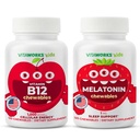 子供のビタミンB12のChewables + Melatonin 1mgのChewablesの束