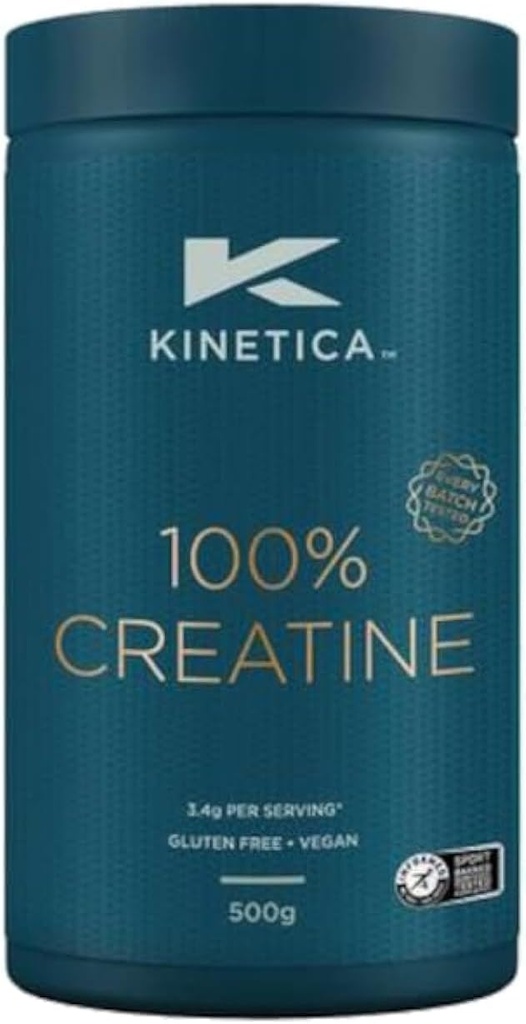 Kinetica 100%クレアチンモノハイドパウダー、147サービング、クレアクレアクレアチン。 栄養補助食品、ビーガン&グルテンフリー500g