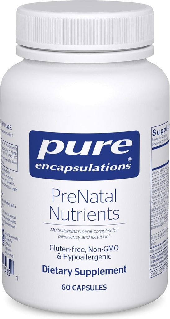 純粋なカプセル化 PreNatal Nutrients - 妊娠と授乳のために - Aids Energy & DNA Development* - Folate、Choline、鉄 - グルテンフリー&非GMO - 60カプセル