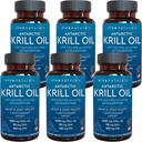 Viva NaturalsのAntarcticのKrillオイル1250のmg、Omega 3 EPA DHAおよびアスタキサンチン、反酸化性の特性の共同サポートおよび頭脳の補足、Fishy Aftertaste無し(6のパック)