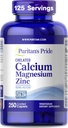 Puritan's Pride Premium Chelated Calcium Magnesium Zinc with Bone-Active™, Dietary Supplement for Bone Health and Immune Function Support, 250 Coated Caplets