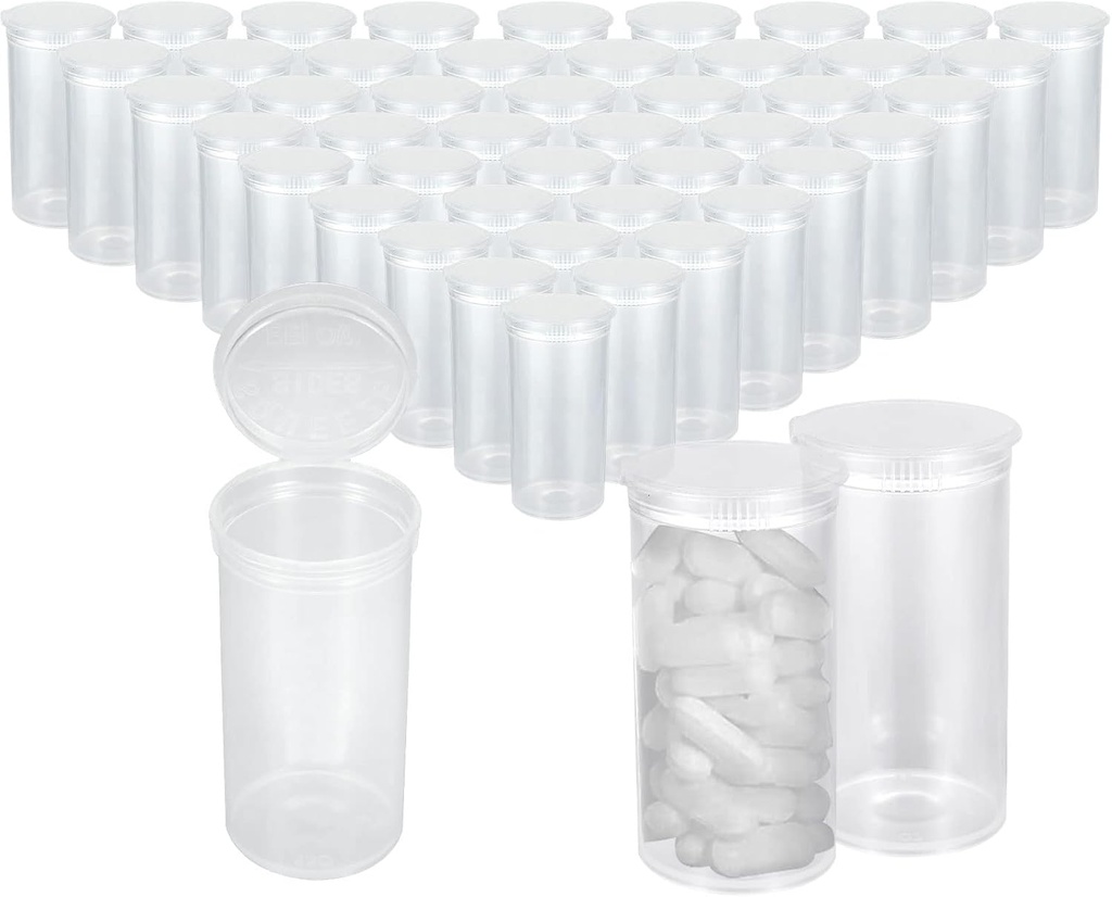 DAJAVE 100 Pack13 Dramの空の丸薬は、ポップアップトップキャップのプラスチック薬のボトルの処方箋のボトル薬の容器を錠剤、クラフト、キャンディ、サプリメント