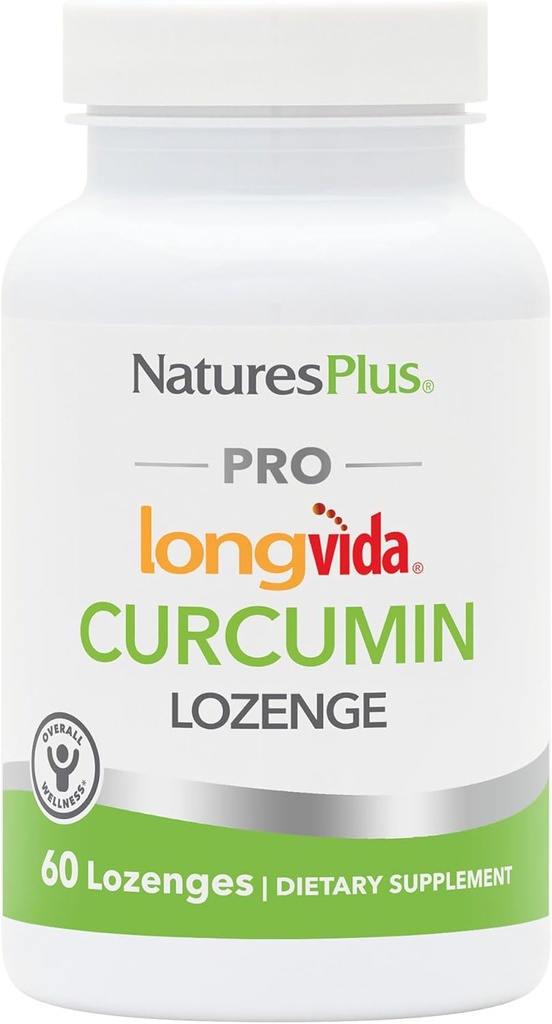 NaturesPlus PRO Longvida Curcumin - 60 Lozenges - ヘルシーなフリーラジカル保護を促進 - Non-GMO、ビーガン、グルテンフリー、大豆無料 - 30サービング