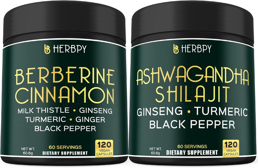 バンドル7in1 Berberine HCl&5in1 Ashwagandha Shilajitサプリメント