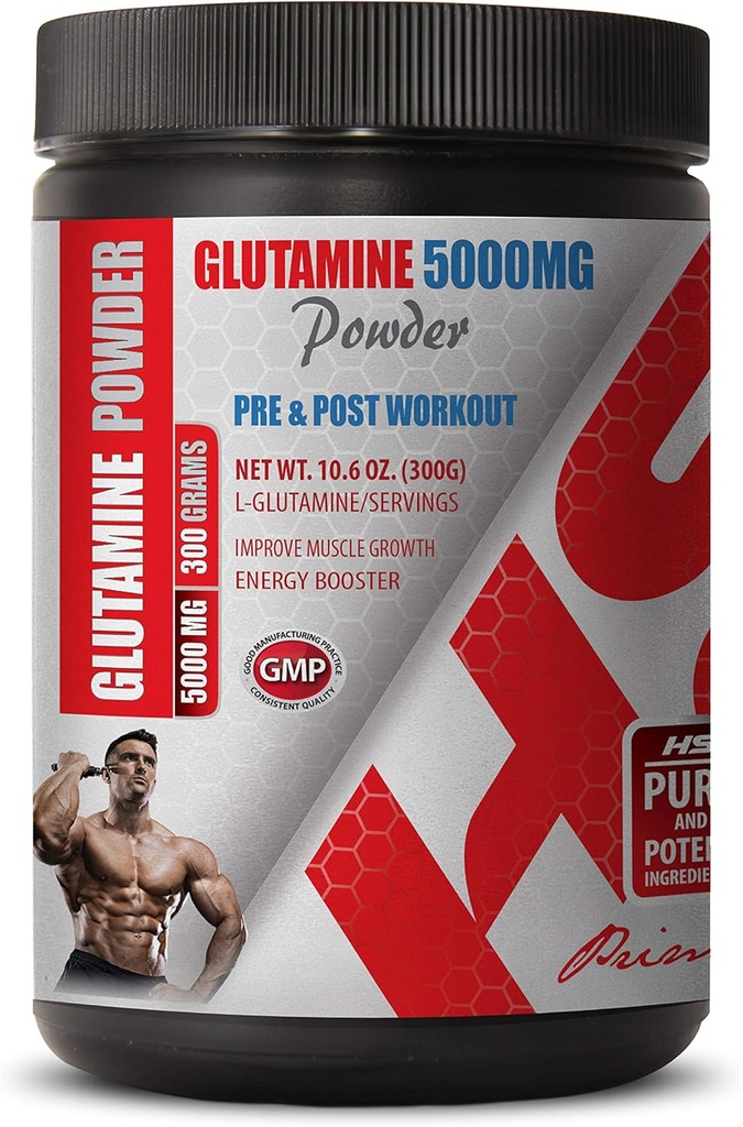 筋肉ポンプ補足 - プレ&ポストワークアウト - GLUTAMINEパウダー5000MG - グルタミン5000mgパウダー - 1缶300グラム