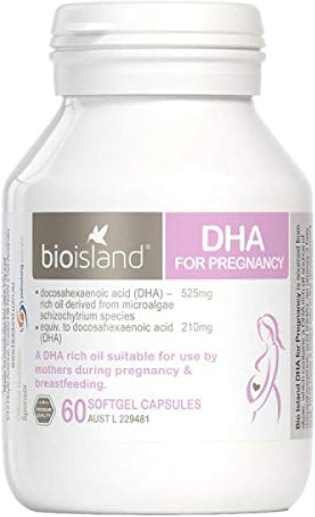 妊娠60カプセルのためのBioisland DHA