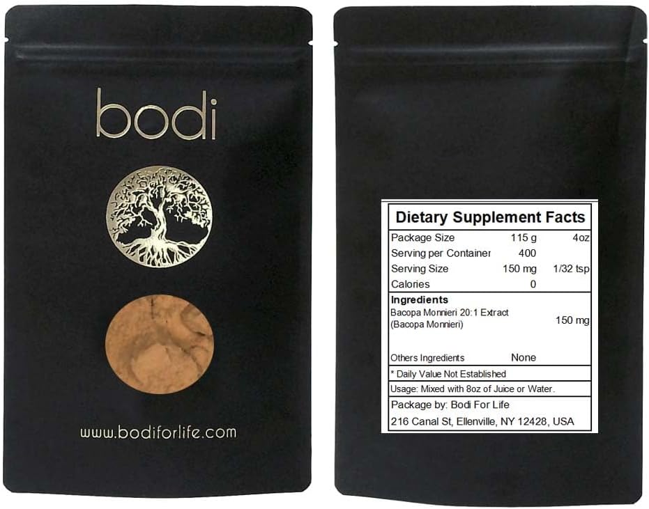 bodi : Bacopa Monnieri 20:1 エキス末 | 4oz から 5lb | 100% 純粋な自然な手細工 (4oz)
