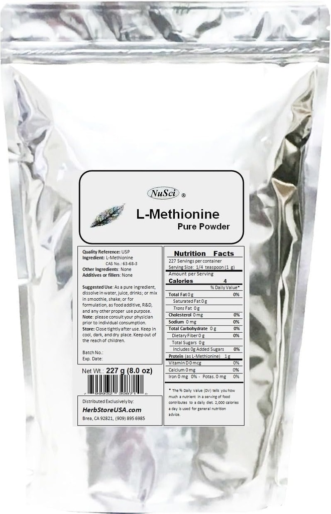 L-Methionineの粉の純粋(227グラム(8.0のoz))
