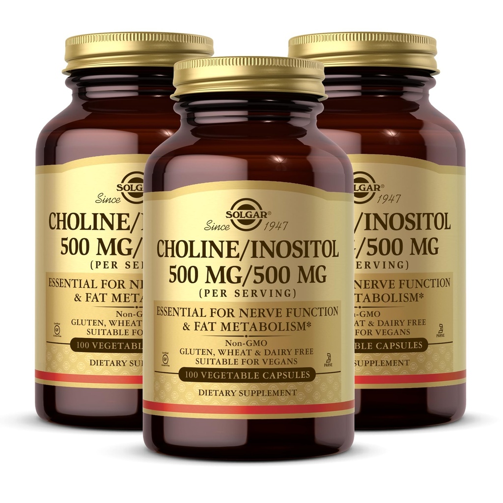 ソルガーコリン/イノシトール500mg/500mg、100野菜カプセル - エネルギー代謝、肝臓の健康、脳と神経機能に不可欠 - 非GMO、ビーガン、グルテンフリー、乳製品フリー、コーシャ - 50のサービング