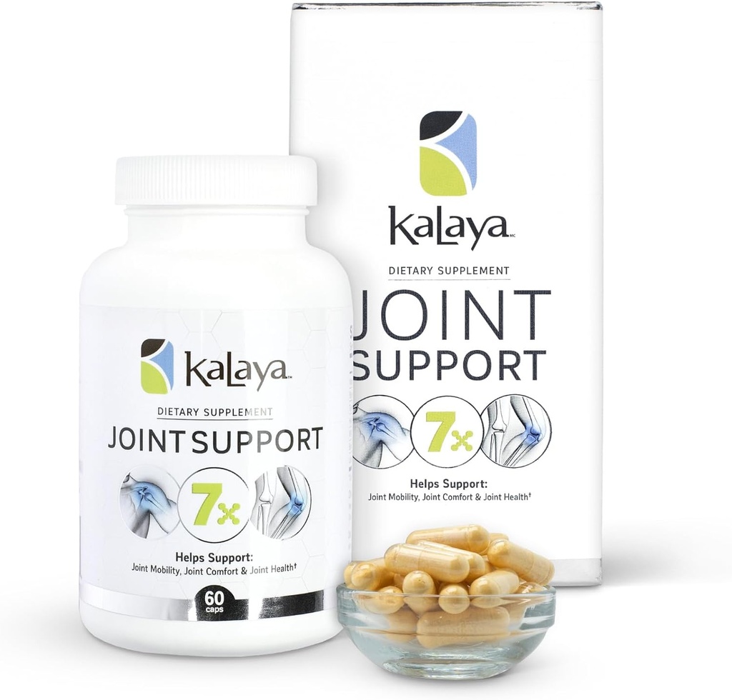 Kalaya 7Xの共同サポート補足 - 医療の専門家によって設計されている - 関節、骨の健康および筋肉サポート - ターメリック、コラーゲンおよびビタミンC - 60のctを使って