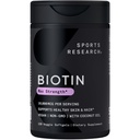 オーガニックココナッツオイルでスポーツリサーチ® ビオチン10,000mcg - ヘルシー肌と髪のサポートのためのバイオチン(ビタミンB7) - 女性と男性のための - ビーガン、非GMO、グルテンフリー&大豆フリー - 120ベジギーソフトジェル