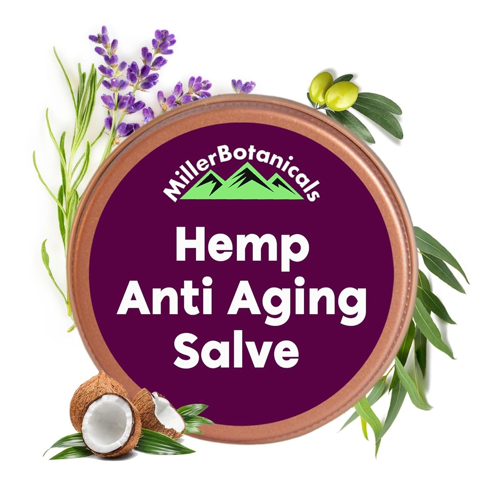 Hemp Salve - Skin Moisturizer Balm, All Natural Ingredients - Aloe Vera, Coconut Oil, Rose Hips, & More, 1.7oz (6000 mg)