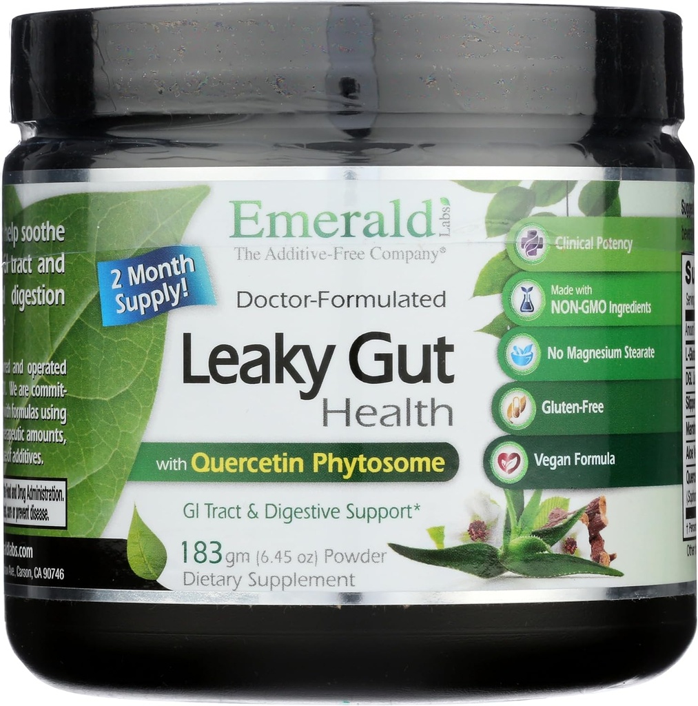 Emerald Labs Leaky Gut Health - DGL Licorice、アロエベラエキス、その他 - コロン&ガット健康をサポート - 6.45 oz(最大60日の供給)
