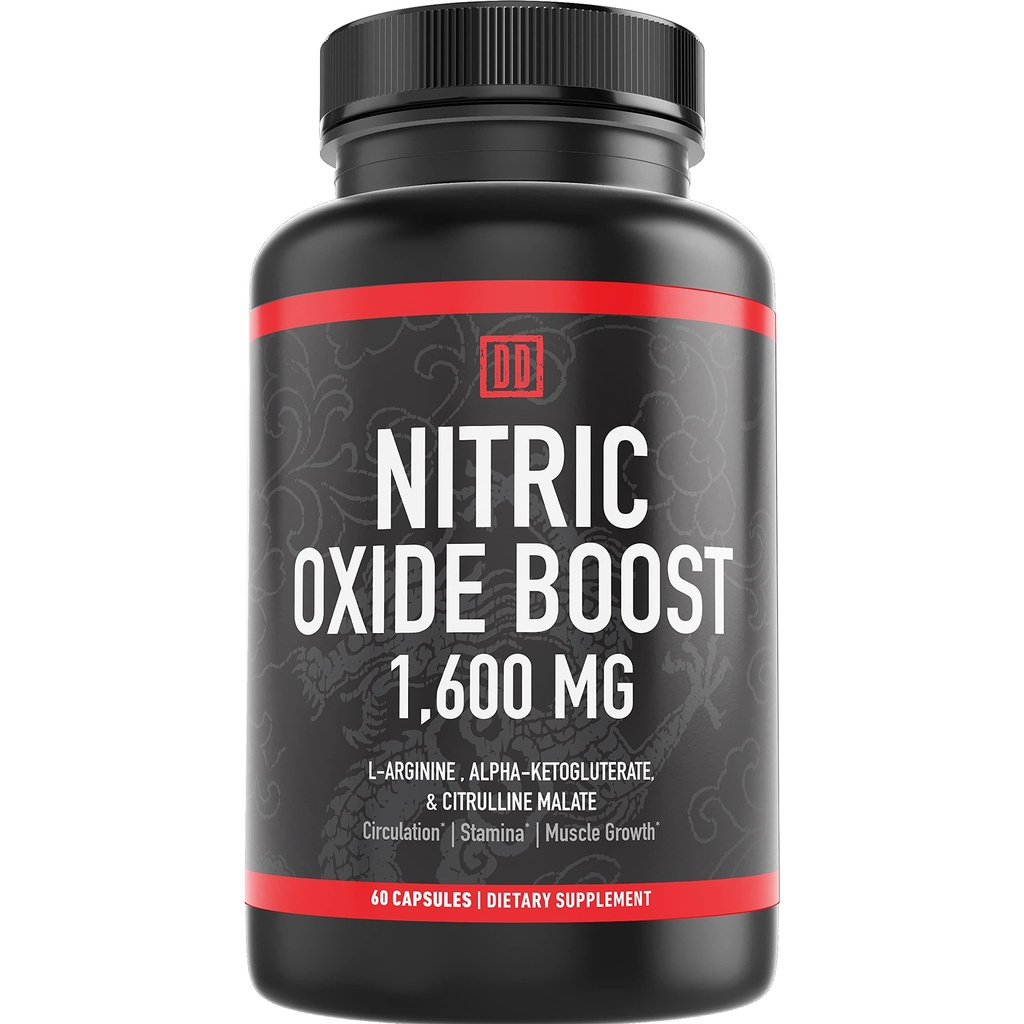 Nitric酸化物ブースターの補足、1600mgの余分強さL-アルギニン、Citrulline MalateおよびアルファKetoglutarate(60の計算、1本のびん)