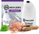 Nevlers White Himalayan Salt Inhaler for Lungs & Nose with 6 Oz Coarse Pink Himalayan Sea Salt | Portable Ceramic Himalayan Pink Salt Inhaler | Natural Homeopathic Relief