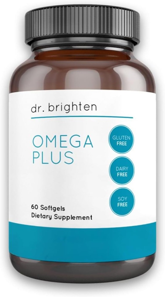 Dr. Brighten Omega Plus — 1600 mg の EPA/DHA ノン GMO フィッシュ オイル サプリメント ハート、脳、免疫 システム — 60 ソフトゲル