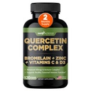 Gade Nutrition Organic Quercetin with Bromelain Vitamin Cと亜鉛  Immune Support Supplement Quercetin 500mgカプセル  Bioflavonoids 米国製サードパーティ製テスト済み
