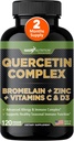 Gade Nutrition Organic Quercetin with Bromelain Vitamin Cと亜鉛  Immune Support Supplement Quercetin 500mgカプセル  Bioflavonoids 米国製サードパーティ製テスト済み