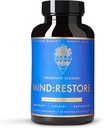 MIND:RESTOREプレミアムナイトタイム向知性サプリメント | 記憶と眠りのための脳栄養 | 9 プレミアム成分 | L テアニン ライオンズ マネ コリン マグネシウム L  Threonate ビタミン B6 バコパ モニーリ