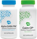 NeuroScience ストレス 反応 & 眠りセット - アルファ GABA PM + カルム CP with Melatonin, L-テアニン, バナナ リーフ & その他 (2 製品, 60 カウント 各)