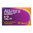 Allegraの大人の12時間のアレルギーの救助のタブレット、非眠気屋内および屋外のアレルギーの薬、60のmgのFexofenadine HCIのAntihistamineの丸薬、12カウント