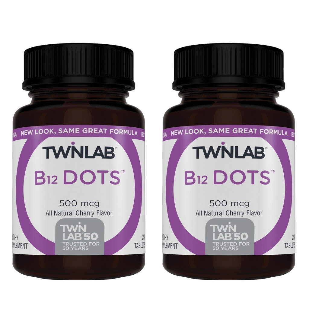 Twinlab B-12の点 - ビタミンB12-500 mcg、250のタブレット(2パック)とエネルギー生産サポート補足