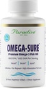 パラダイスハーブオメガ-Sure、オメガ-3濃度、プレミアムフィッシュオイル、DHA、EPA、ビーガン、非GMO、グルテンフリー、30カウントベジタリアンSoftgels