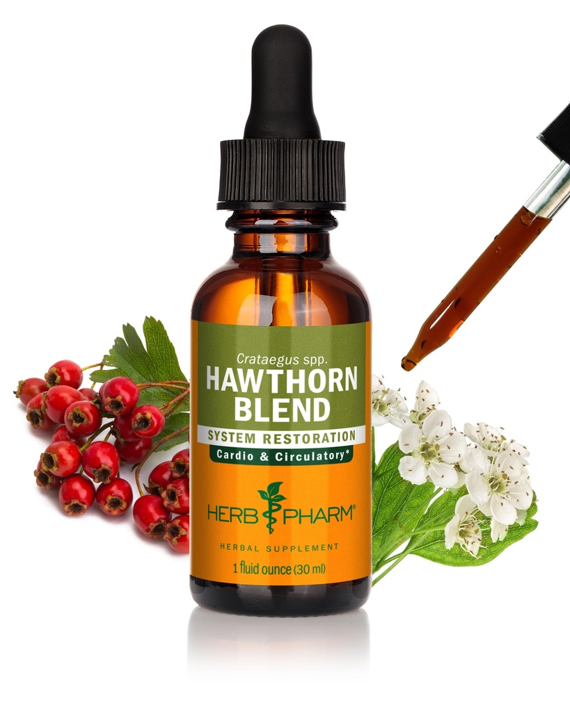 Herb Pharm HawthornのCardiovascularおよび循環サポート、1 Fl Ozのためのブレンドの液体のエキス