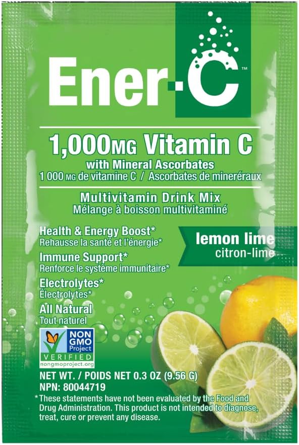 Ener-Cマルチビタミンドリンクミックス - ビタミンパック、ビタミンパック、ビタミンドリンクミックス、水分補給液ミックス、成人用免疫ブースター、健康なエネルギー - レモンライム、30カウント