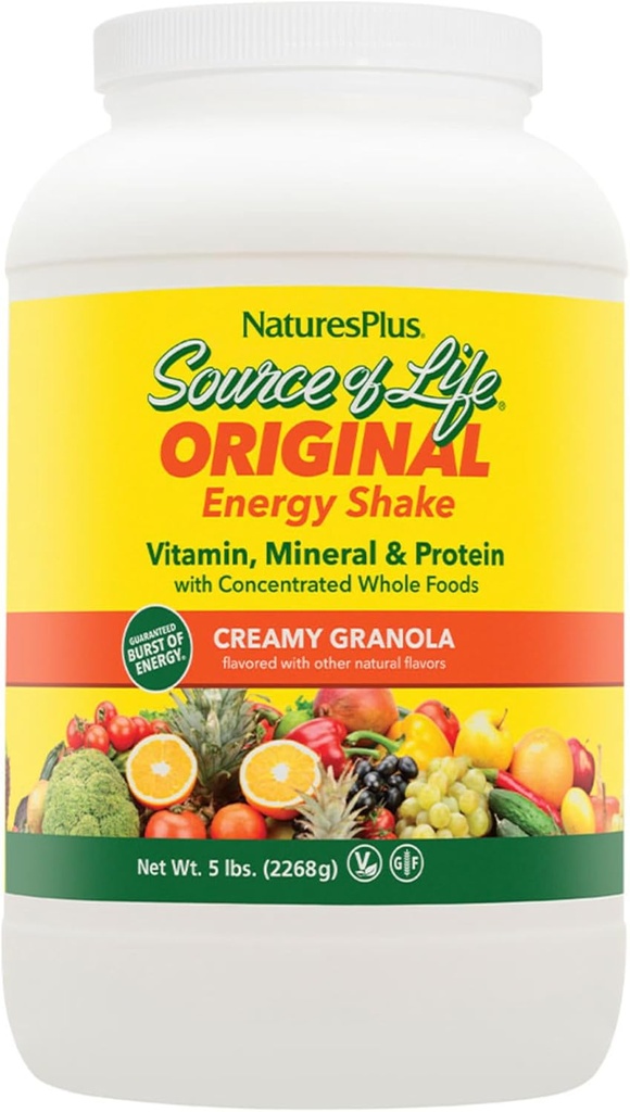 NaturesPlus 生命エネルギーシェイクのソース, クリーミーグラノーラ - 5 ポンド, 2 のパック - 13g 完全なタンパク質を提供します。, ビタミン & ミネラル - 非GMO, グルテンフリー, ベジタリアン - 116 合計サービング