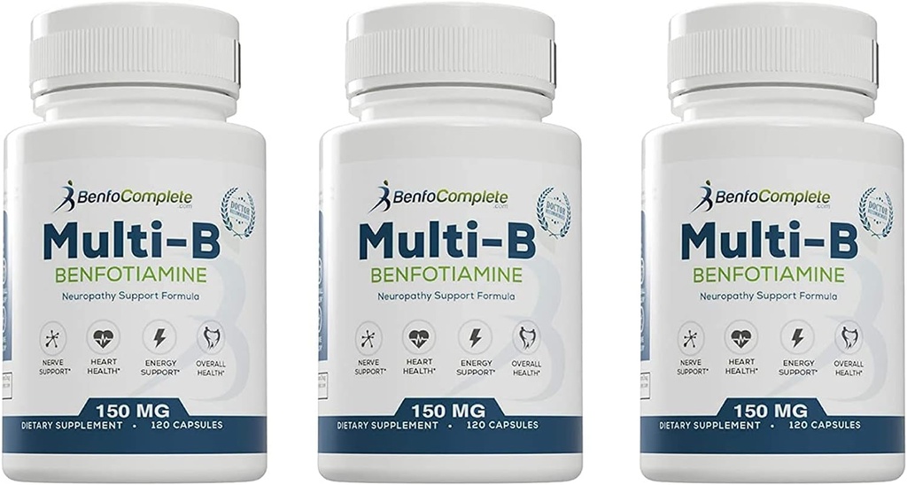 Benfotiamine Multi-B Neuropathy Support Formula for The Nutritional Support of Neuropathy - 360 Capsules - Pack of 3 Bottles