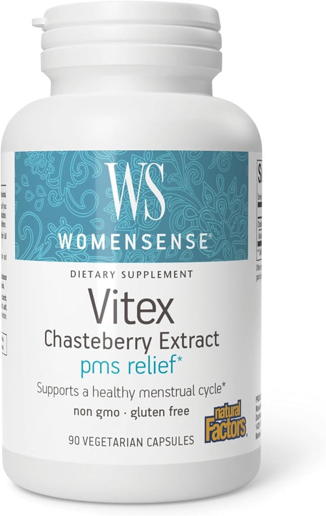 ナチュラルファクター、Vitex Chasteberry Extract、PMSとMenopauseの痛みの症状を助け、90カプセル(90サービング)