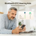 高齢者向けYeasound OTC補聴器、iOS、ワイヤレス充電式補聴器、ノイズリダクション&アプリコントロール、処方グレードサウンド、ほぼ見えない(ゴールド)