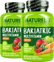 NATURELOのBariatricのMultivitamin -鉄と1日-ポストの胃のバイパスの外科患者のための補足-自然な全食糧栄養物- 60の野菜のカプセル(パッケージ2)