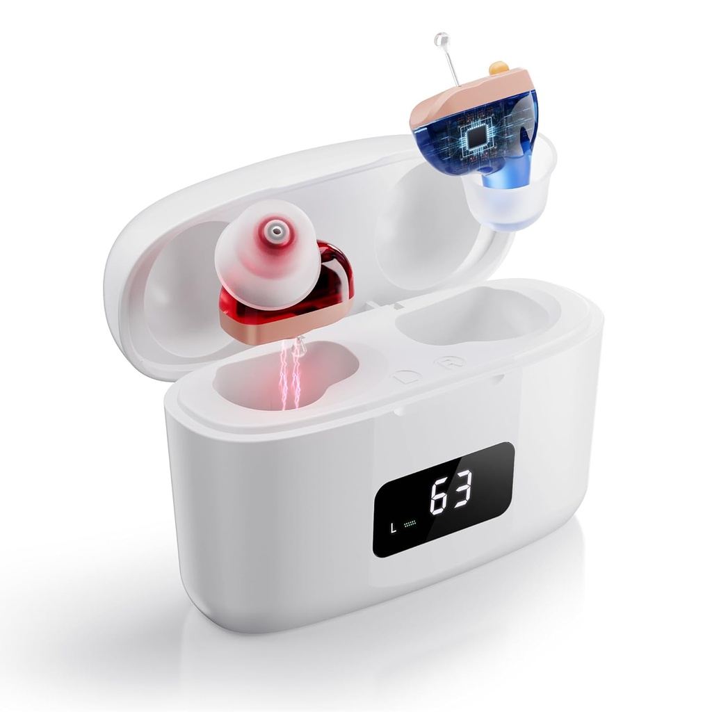 フィードバックの取り消し及び騒音の減少、見えないCICの聴覚増幅器、すべての日の摩耗、26dBの利益、LED表示が付いている3モードのための快適なのための高齢者のための再充電可能な補聴器