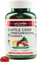 NatureWise Apple Cider Vinegar Gummies - 1000mg ACV / 2 +ビタミンB12 - Pectinベースのビーガン、グルテンフリー、非GMO -90カウント[1000mgまたは500mgのための3ヶ月のための45日の供給]