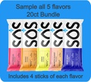SOS Hydration, Electrolyte Powder Packets – Low-Calorie, Low Sugar, Rapid Rehydration, Made in USA, Keto & Vegan Friendly 5-Flavor Variety Pack, 20 Sticks