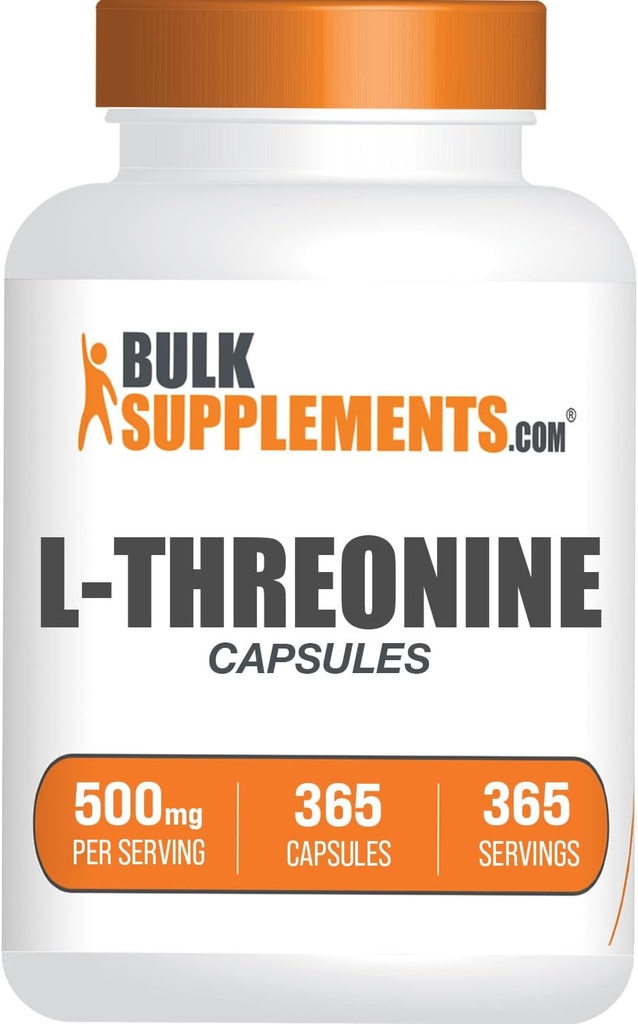 BulkSupplements.com L-Threonineカプセル - L-Threonineサプリメント、Threeonine 500mg - アミノ酸サプリメント、グルテンフリー、給餌1カプセル、365カプセル(1パック)