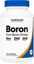 Nutricost ボロンカプセル5mg、240ベジタリアンカプセル - グルテンフリーかつ非GMO