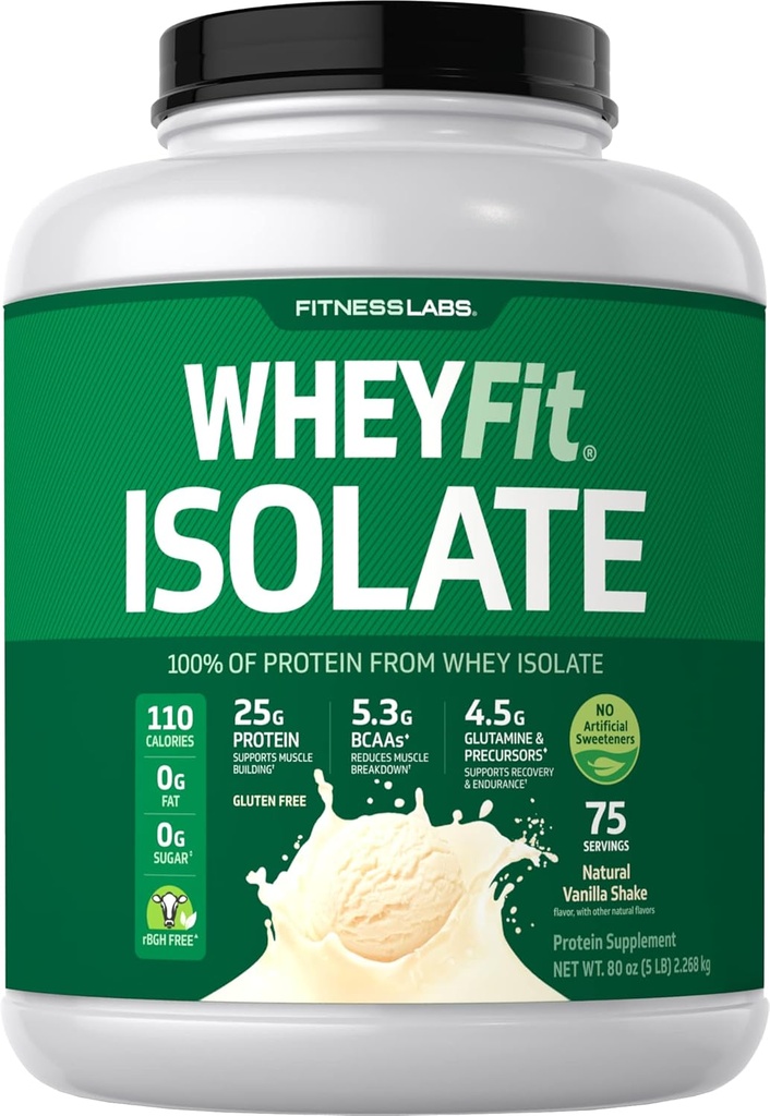Whey Protein Isolate WheyFit (Natural Vanilla Breeze), 5 lb (2.268 kg) ボトル