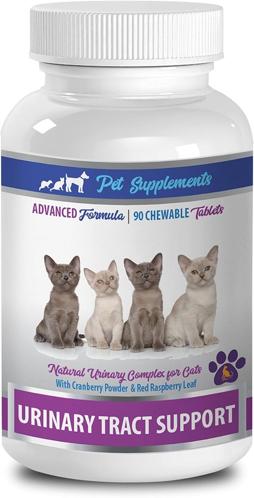 猫の尿道の食事 - 尿路のサポート - 猫のための - ナチュラルフォーミュラ - CHEWABLE - 猫クランベリー尿 - 1ボトル(90咀嚼)