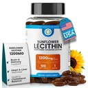 ヒマワリルシチン1200 MG 100 Softgels、100日の供給は純粋な、非GMO、大豆なし、サポート 脳、中心、神経の健康、認知機能、健康なコレステロール、高い吸収の方式を保証しました