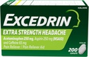 エキセドリンの頭痛の救助、アセトアミノフェン250mg、アスピリン250mg、カフェイン65mg、痛みの回復剤、200の計算のための余分強さの痛みの軽減小冊子