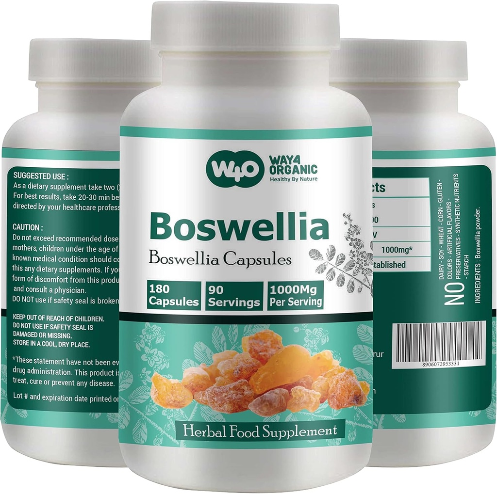 Boswellia カプセル 500mg 180 カプセル 90 日 サービング (1 のパッケージ)