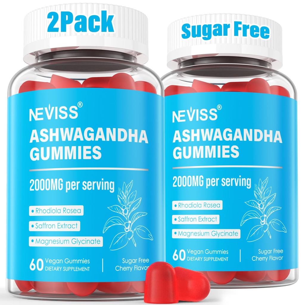 Ashwagandhaのグミー、大人のためのマグネシウムのGlycinateのグミー2000mg、ビタミンB6、亜鉛、Rhodiola Rosea、レモン バルム、弛緩サポート、自然なZzz、頭脳、筋肉、スタミナ、エネルギー、砂糖は放します