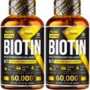 PURE RESEARCH ビオチン&コラーゲン 60,000mcg 毛の成長の液体の低下、サポート: 強い釘、輝く皮、健康な毛の成長、カプセル及び丸薬よりより多くの吸収(4Fl Oz)